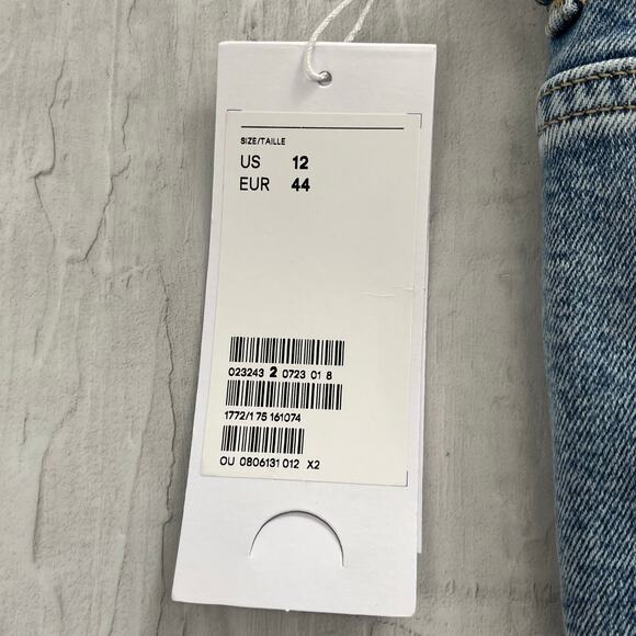 H&M &Denim Straight High Waist Ankle Length Light Wash Cotton Denim Jeans 12 - Picture 3 of 10